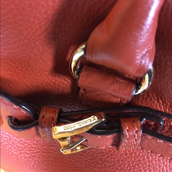 Michael Kors Tangerine Leather Hamilton Handbag - Picture 7 of 8